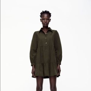 Zara green corduroy dress size medium